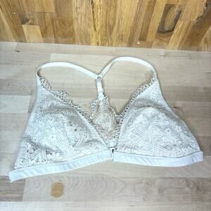 Victorias Secret Body White Lace Racerback Bralette L